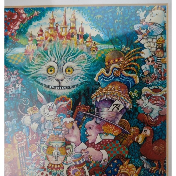Bill Bell Double Signed & Matted Tea Party 2 Alice In Wonderland‎ Art Print - Picture 11 of 14